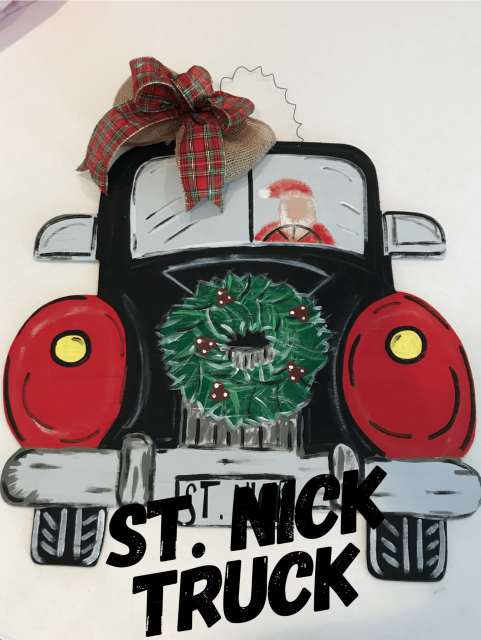 St. Nick Truck / AR Christy font $35 Adult Shape